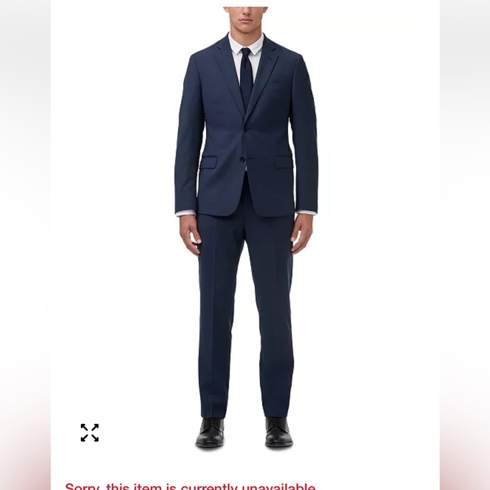 Armani Exchange Men's Slim-Fit Navy Birdseye Suit Separates Sz 50S Navy Blue New